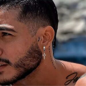 Star Hoop for Men Stainless Steel Star Earring for Men